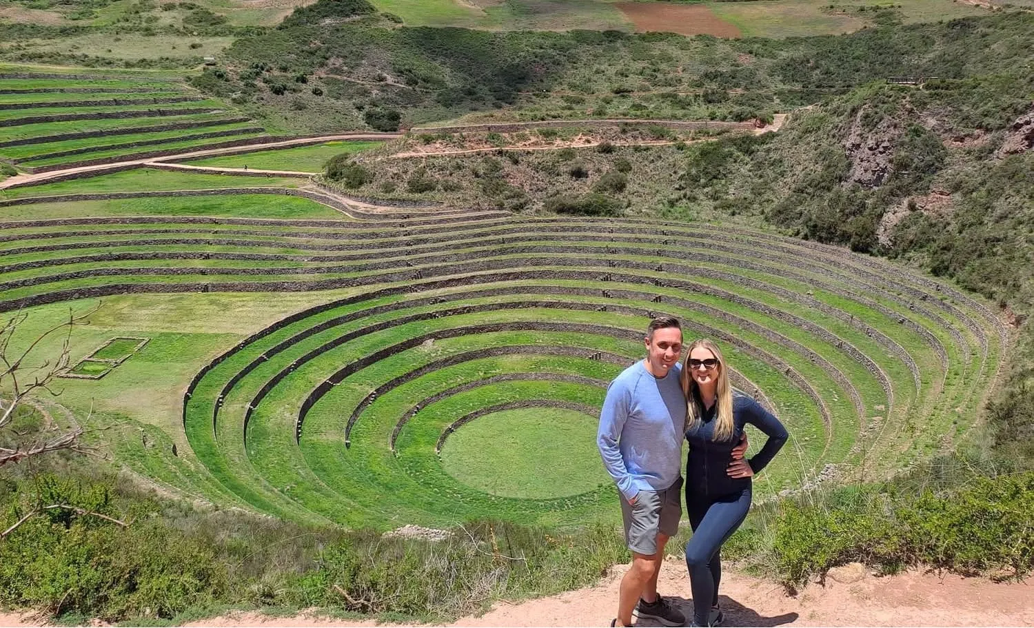 Guests discovering the ancient agricultural terraces of Moray