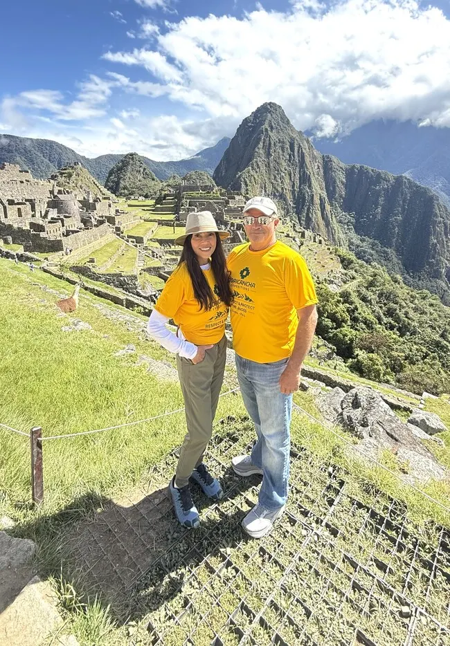 Guests enjoying sunrise views during their Machu Picchu guided tour