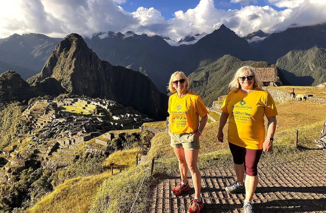 Our travelers enjoying panoramic views from Circuit 1 at Machu Picchu