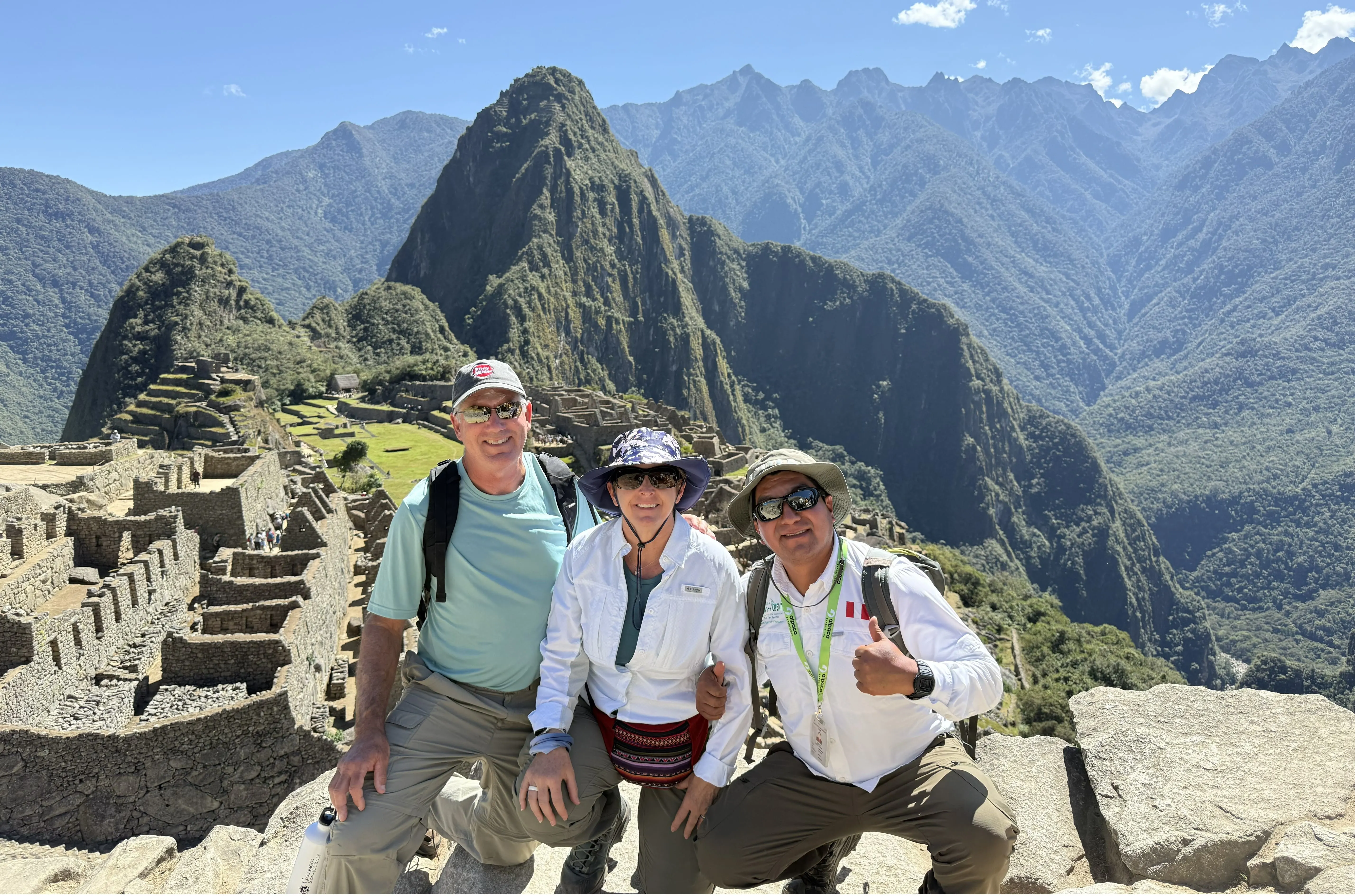Travelers enjoying the classic views from Circuit 2B at Machu Picchu